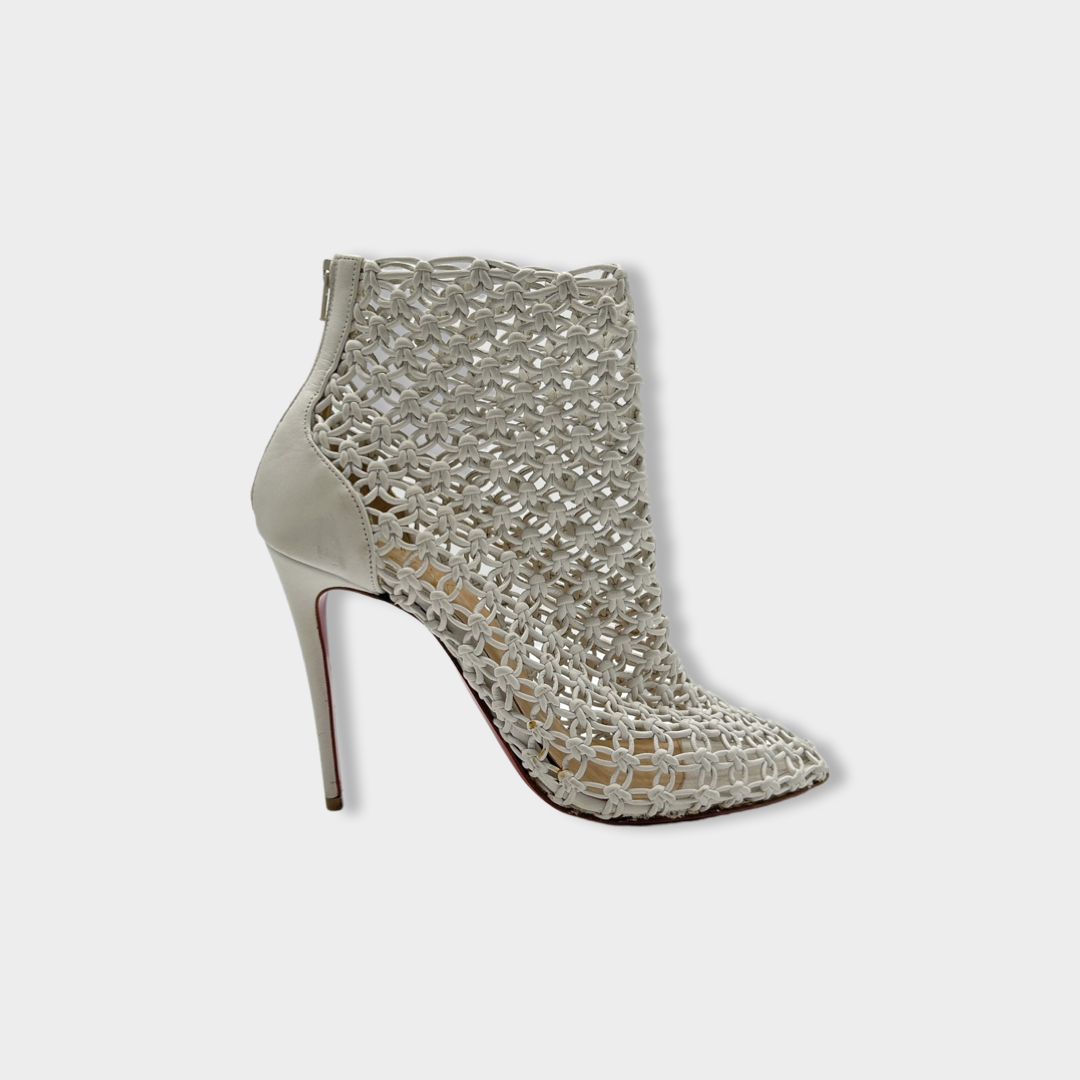 Christian louboutin clearance white booties