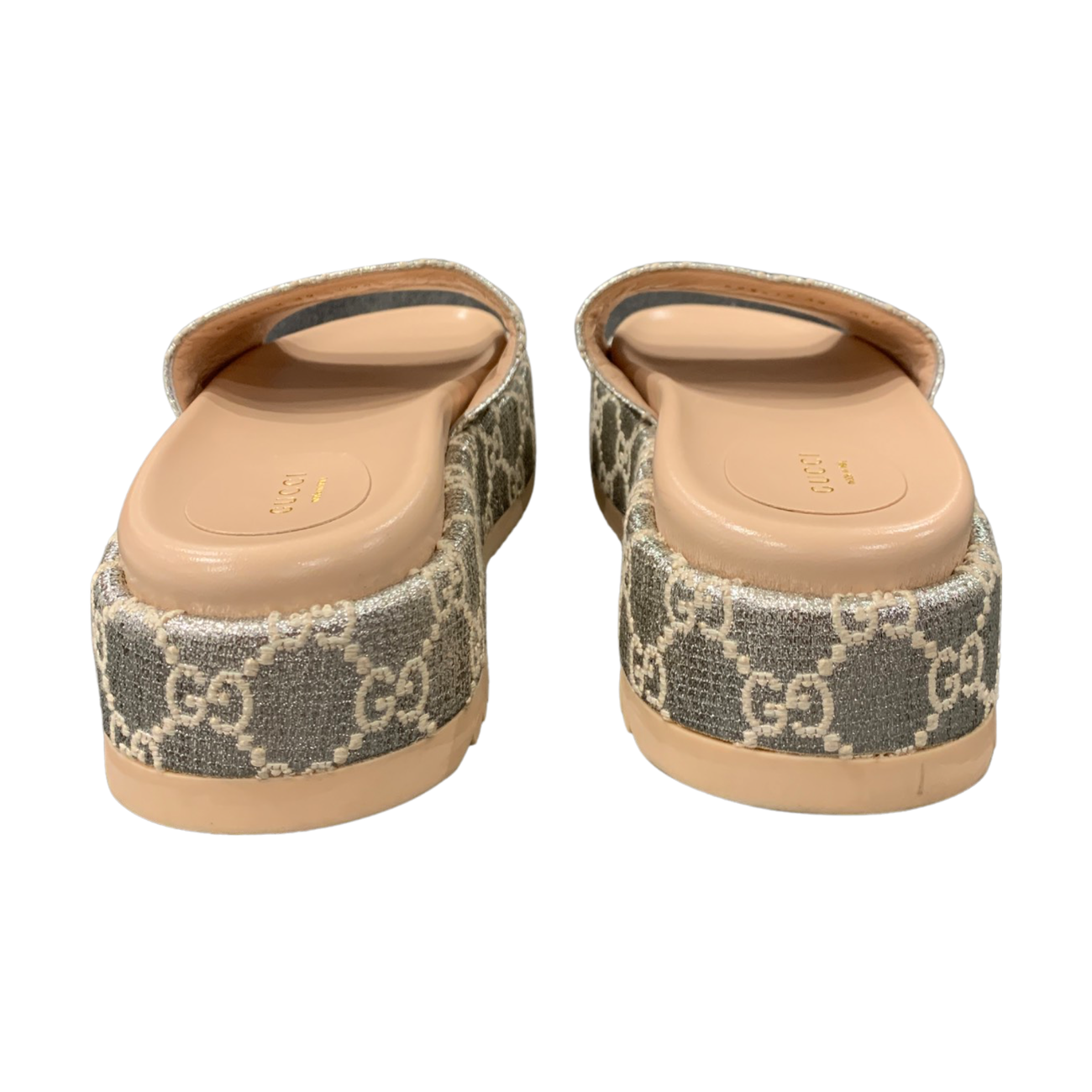 低価格 グッチ Gucci Mule 08A Logo GG Gold 39 Flat 靴 - www