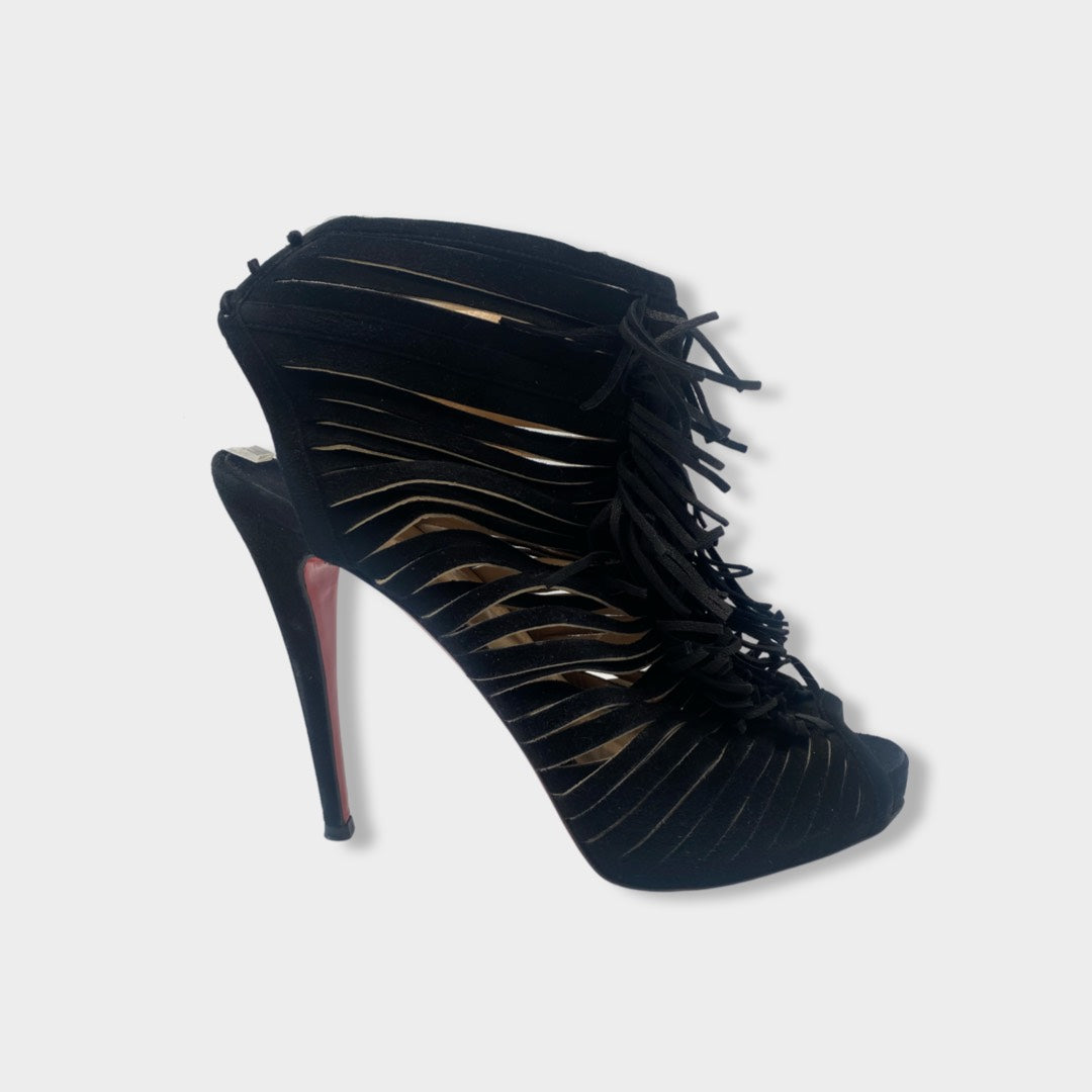 Christian Louboutin | Shoes | Christian Louboutin Black Strappy Heels |  Poshmark
