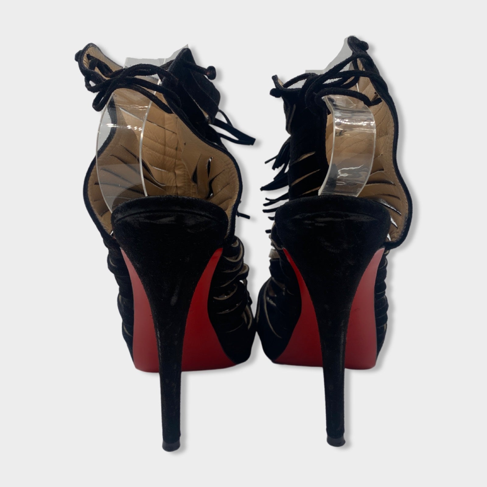 Christian Louboutin: Black Loubi Queen 120 Heeled Sandals | SSENSE