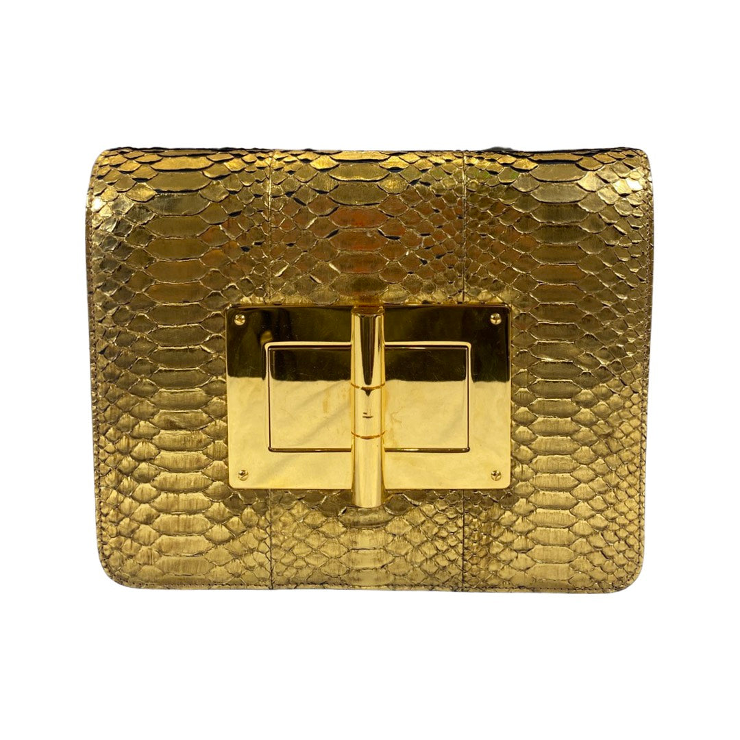 Tom Ford Metallic Gold Python Natalia Convertible Clutch Tom Ford | The  Luxury Closet