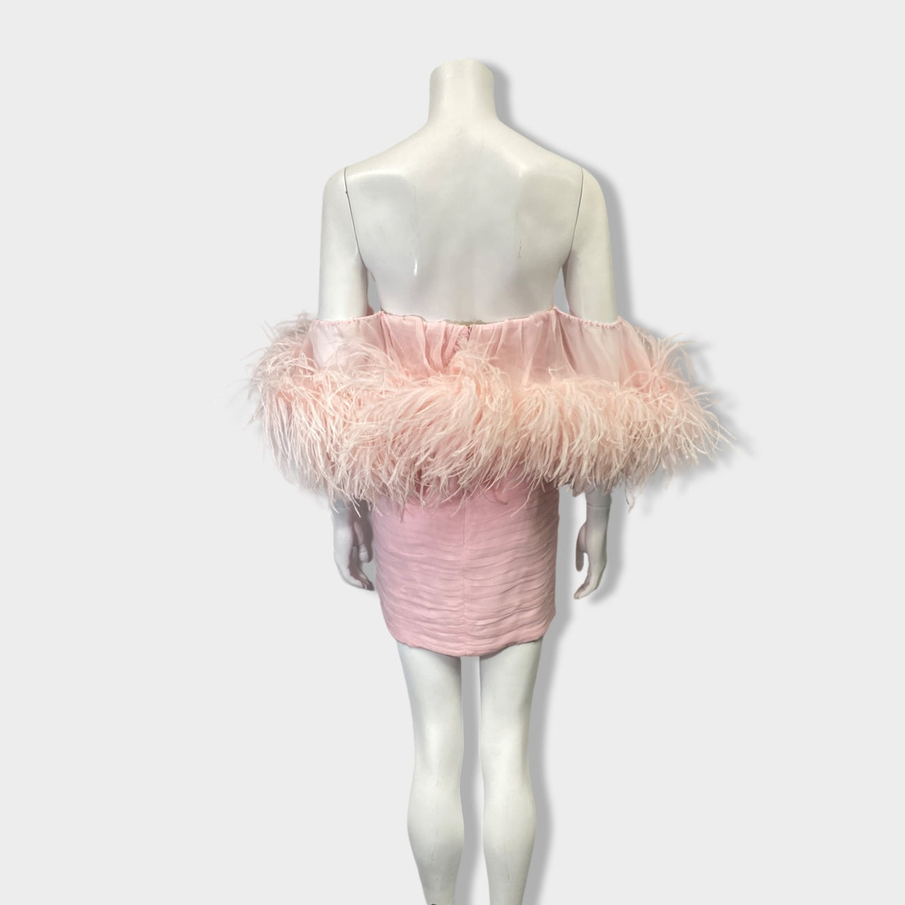 MAGDA BUTRYM pink silk and feather mini dress – Loop Generation