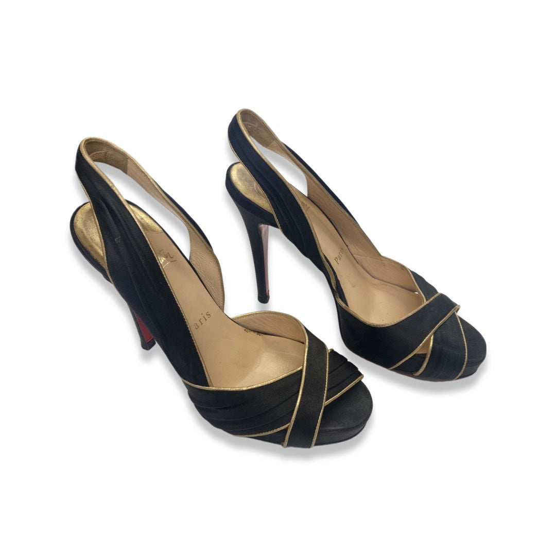 Christian Louboutin, Shoes, Summer Saleno Offerschristian Louboutin Black  Gold Sandals 395