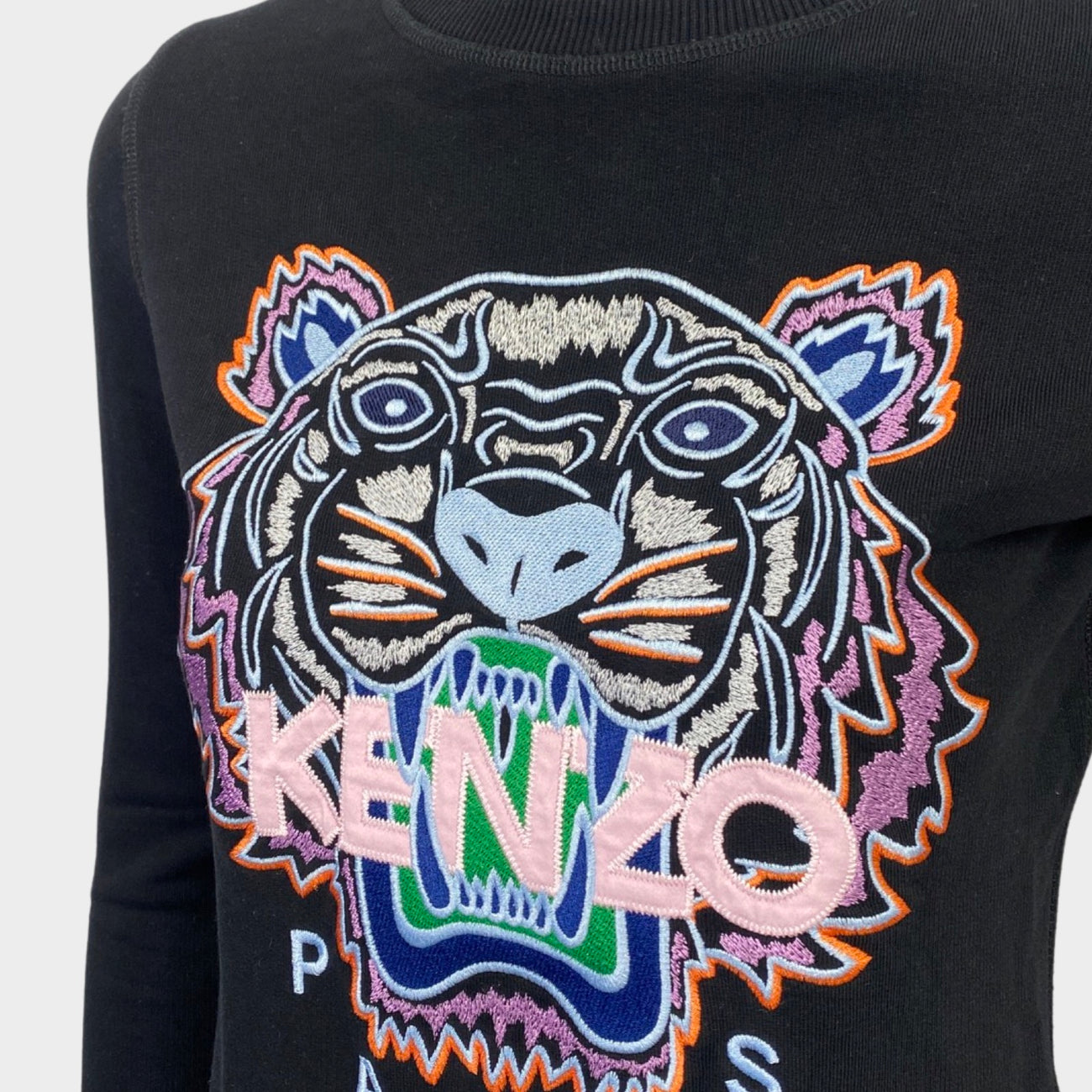 KENZO Tiger Classic brand-embroidered cotton sweatshirt – Loop 