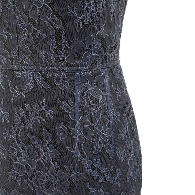 EMILIO DE LA MORENA navy lace mini dress