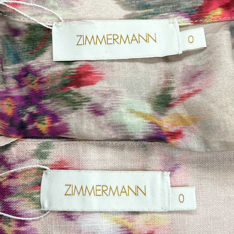 Zimmermann lilac cotton set of shirt and skirt