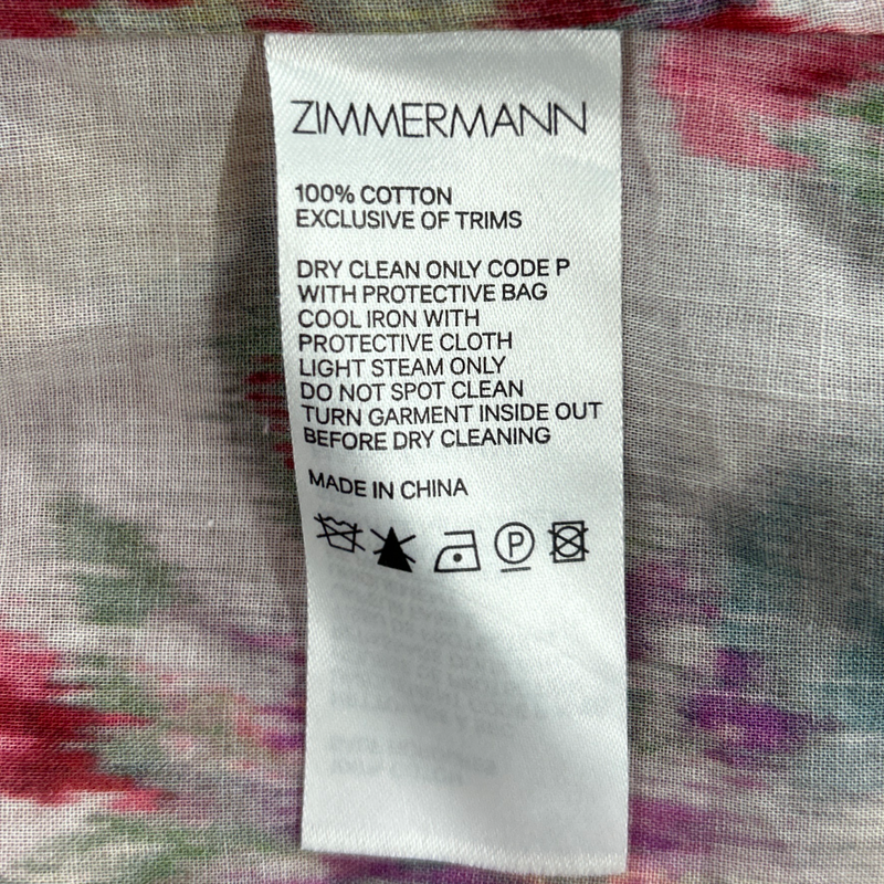 Zimmermann lilac cotton set of shirt and skirt