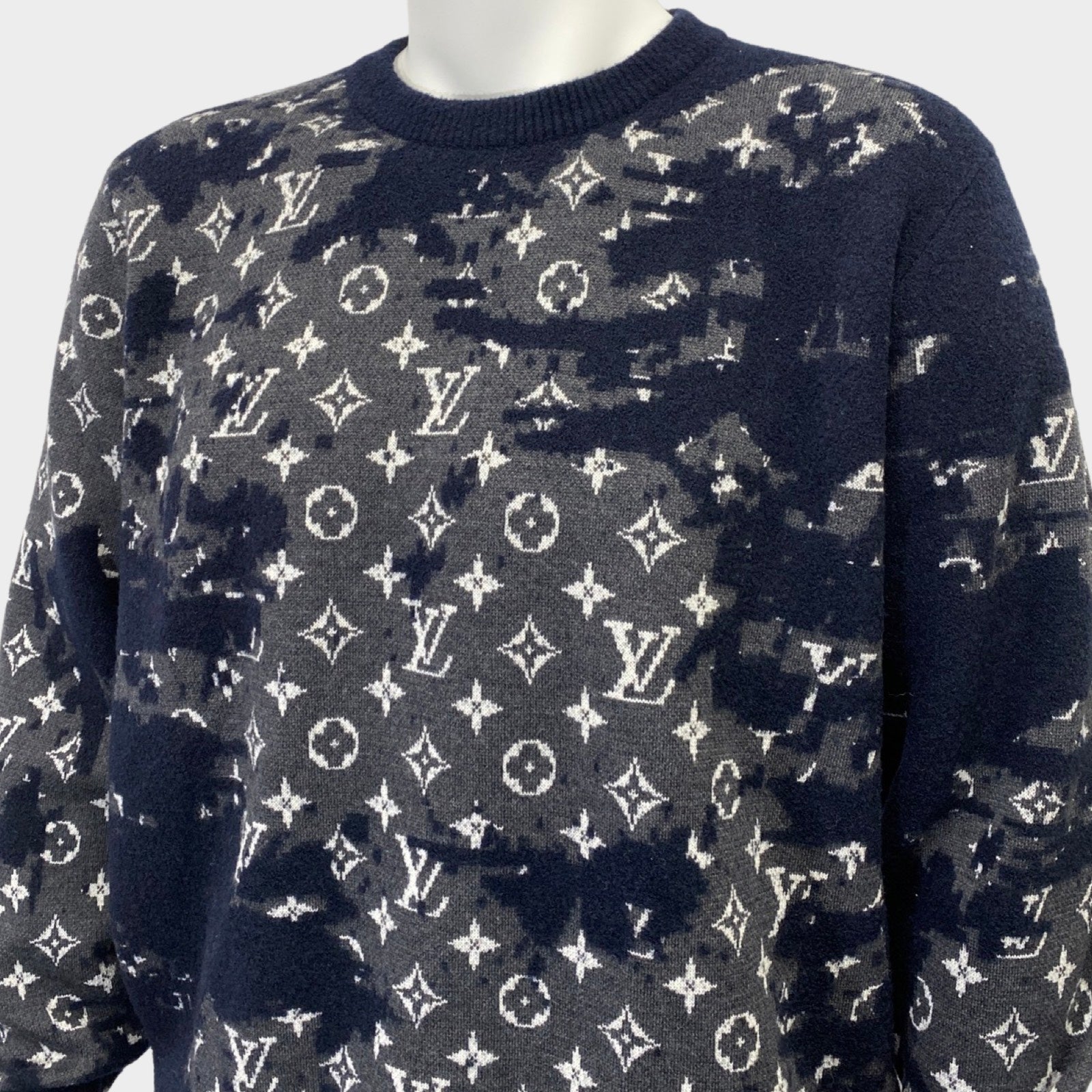 Distressed monogram crewneck hot sale