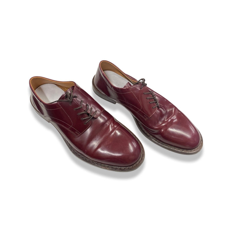 MAISON MARGIELA burgundy lace-up leather loafers