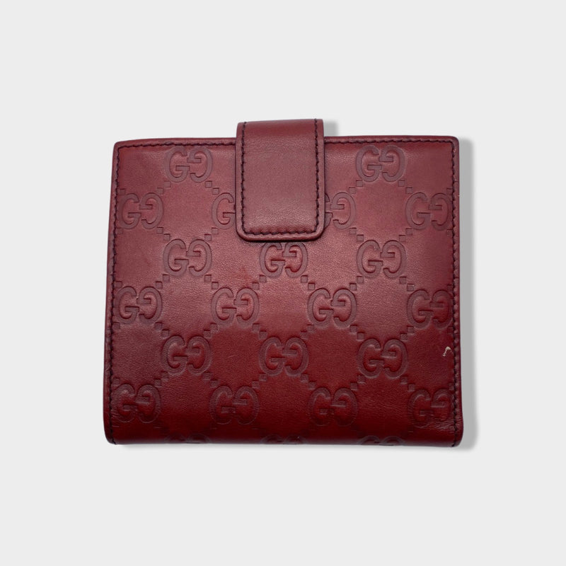 GUCCI red monogram leather wallet