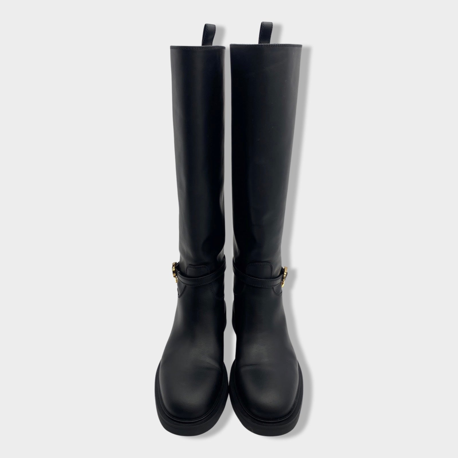 GIANVITO ROSSI black Ribbon Cavalier leather boots – Loop Generation