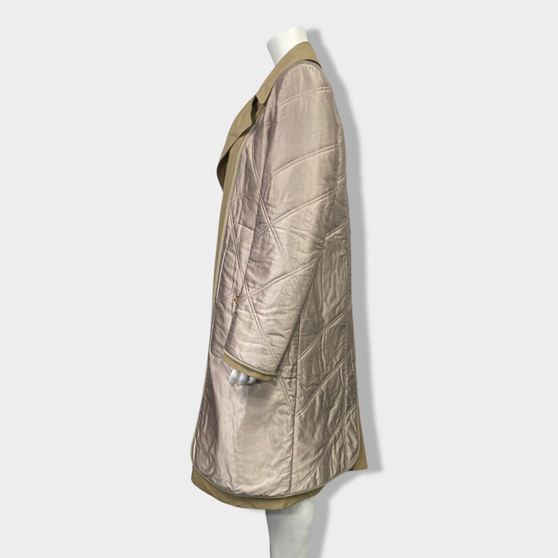 ALEXANDER MCQUEEN pale pink and beige inside-out trench coat