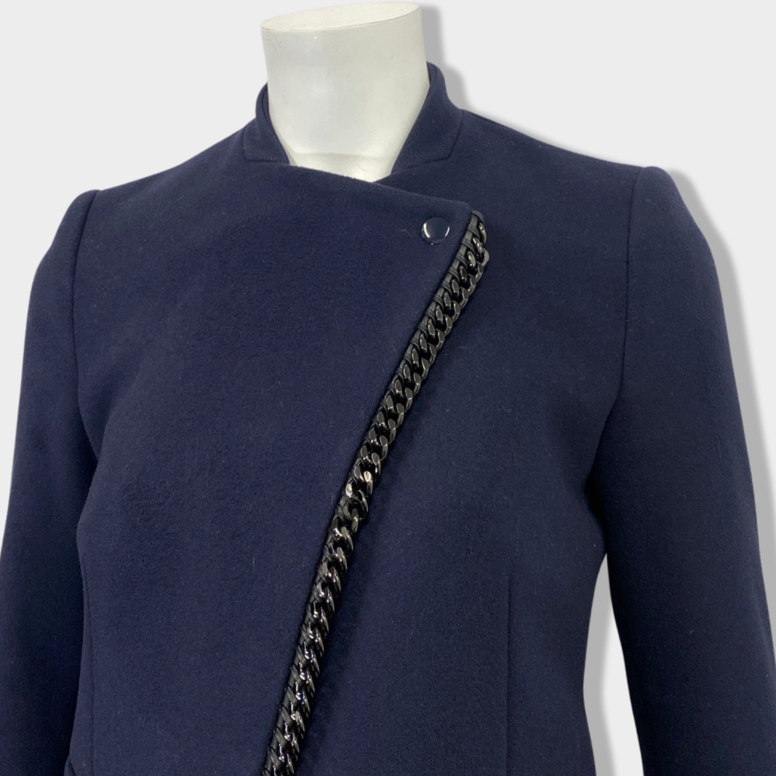 STELLA MCCARTNEY navy woolen jacket with chain detail – Loop