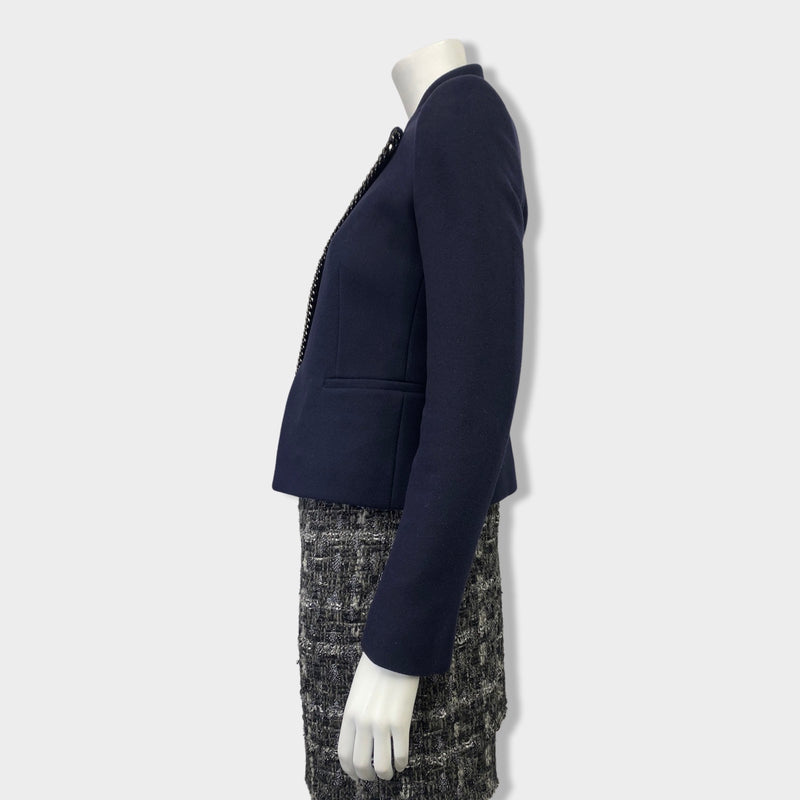 STELLA MCCARTNEY navy woolen jacket with chain detail