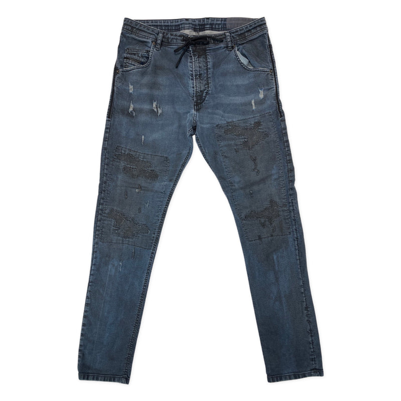 second hand Diesel navy slim-fit distressed jeans 