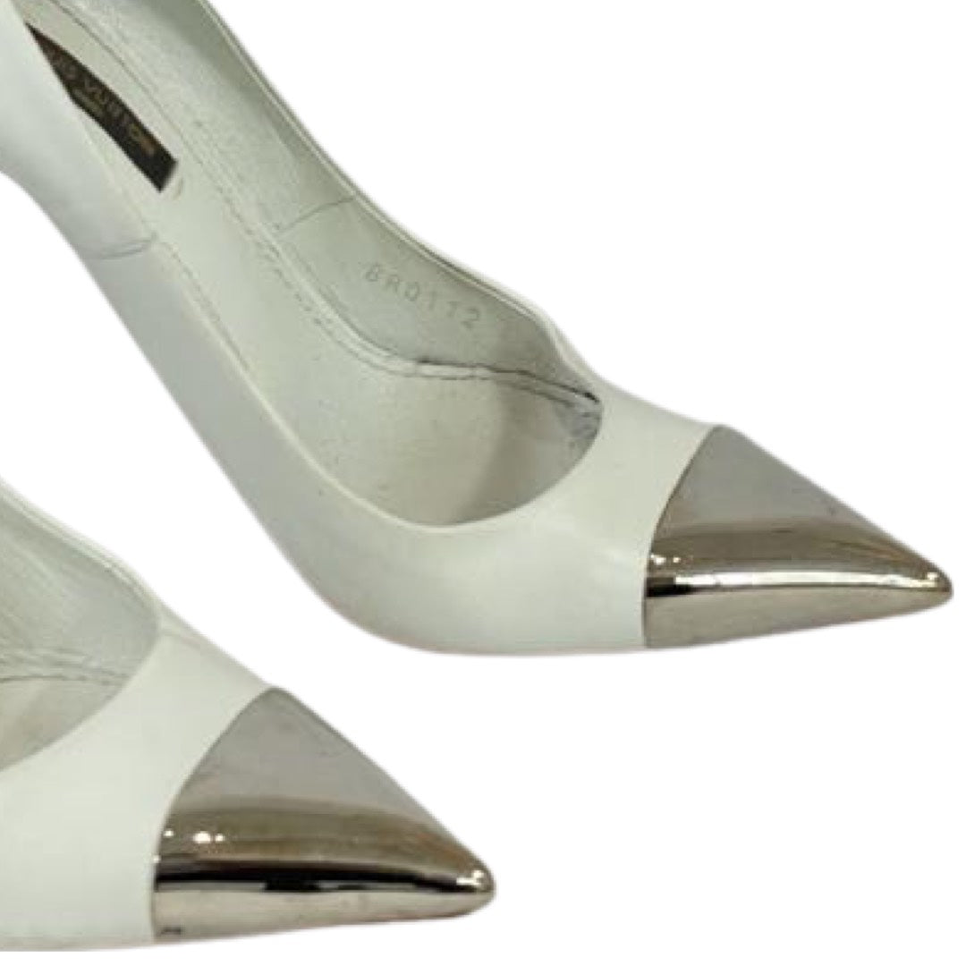 Leather heels Louis Vuitton White size 37.5 EU in Leather - 35399778