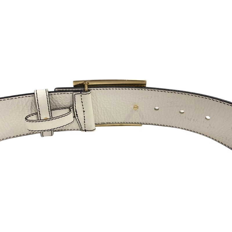 FENDI white leather belt with gold hardware