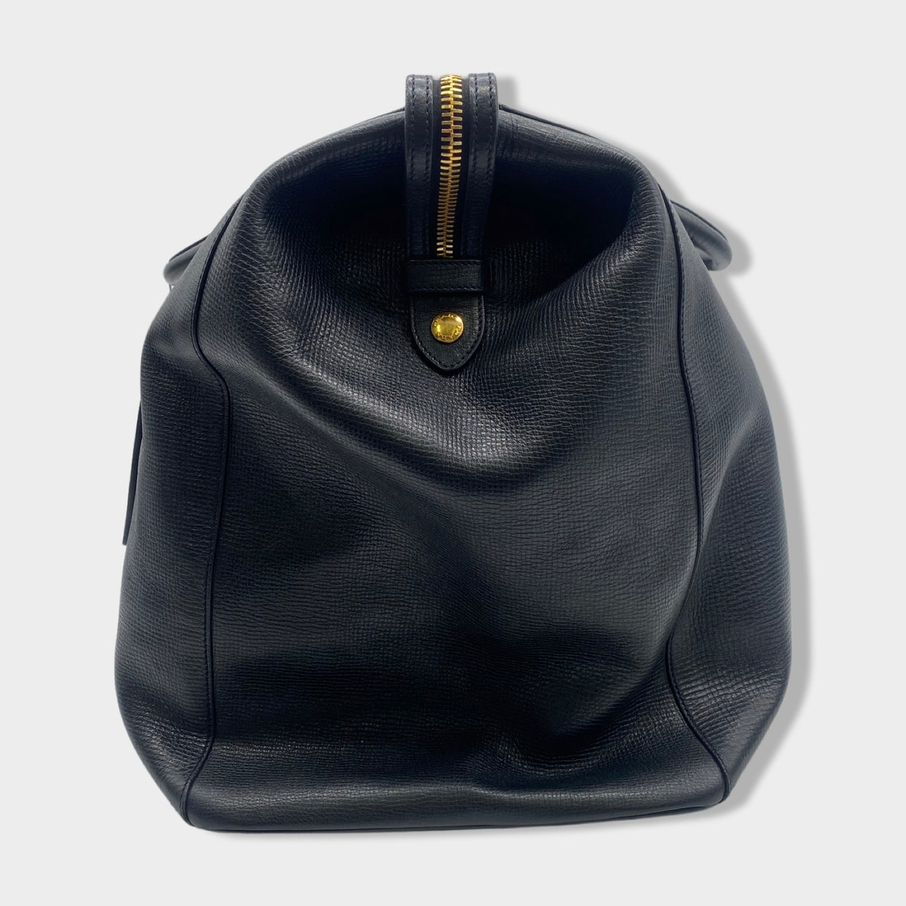 PRADA black leather travel bag with gold hardware – Loop Generation