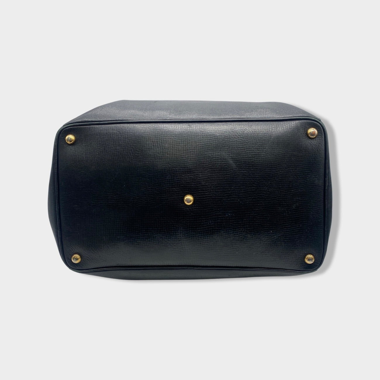 PRADA black leather travel bag with gold hardware – Loop Generation