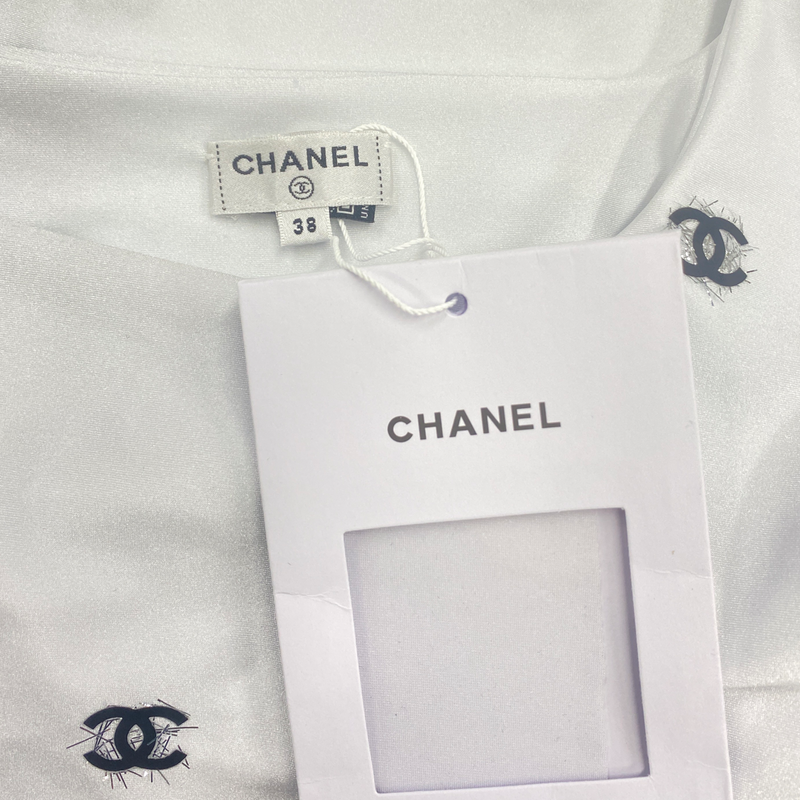 CHANEL white elasticated top