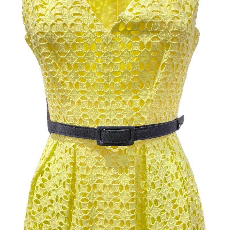 ERDEM yellow sleeveless belted dress