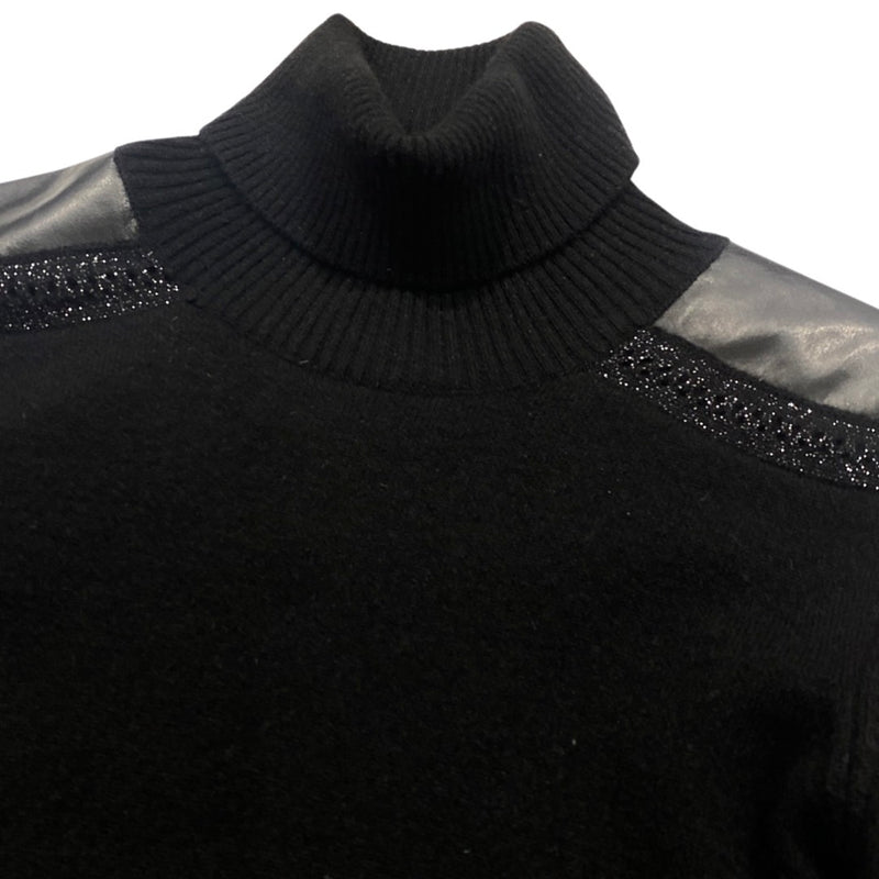 second-hand ROBERTO CAVALLI black woolen turtleneck dress | Size IT42