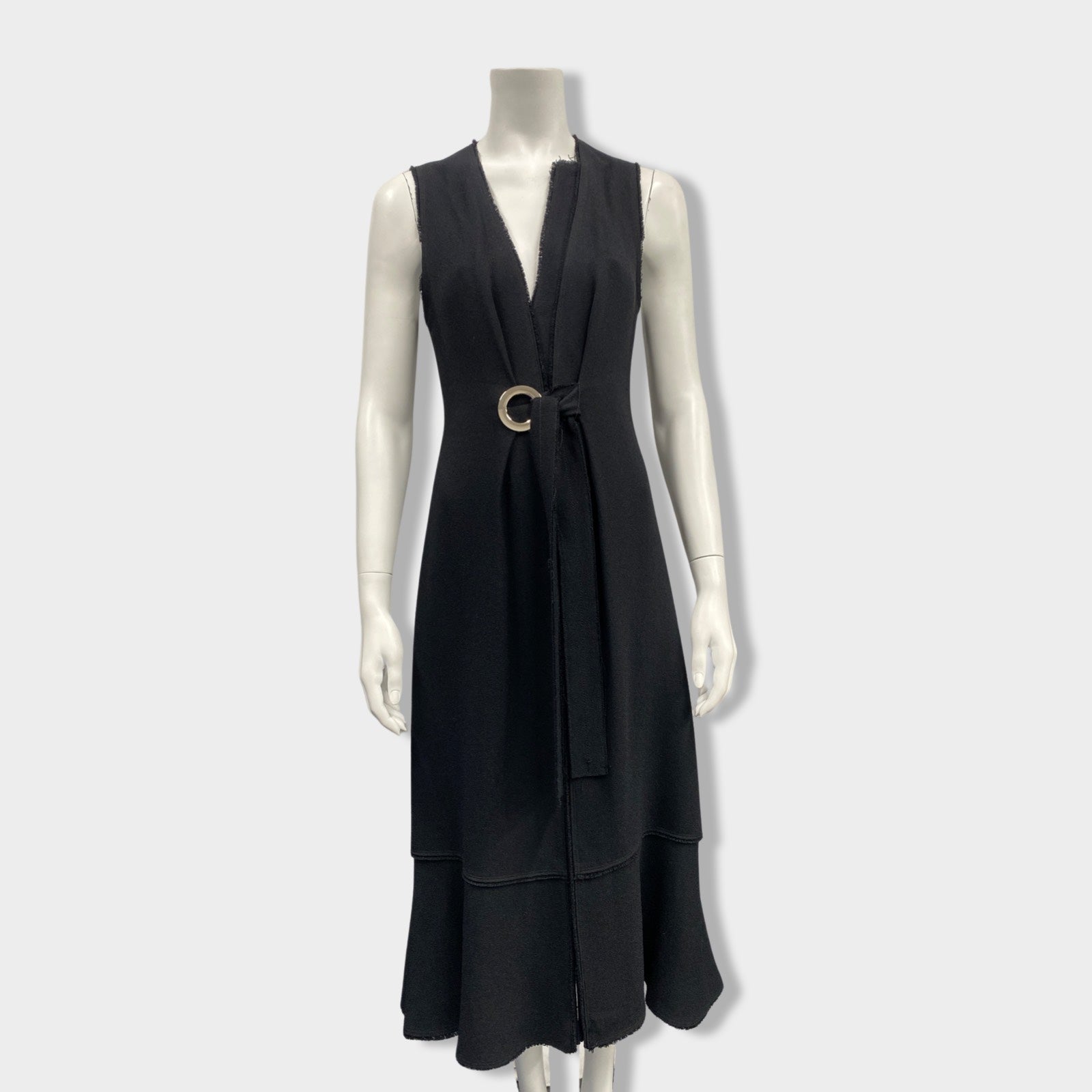 PROENZA SCHOULER black viscose and silk sleeveless dress Loop