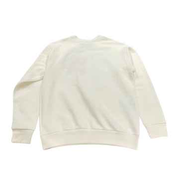 Shop the Ivory Cotton Oversize Sweatshirt with Gucci Logo and