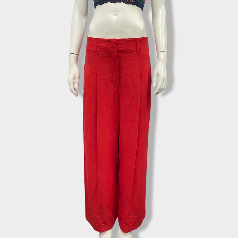 LORO PIANA red wide-legged trousers