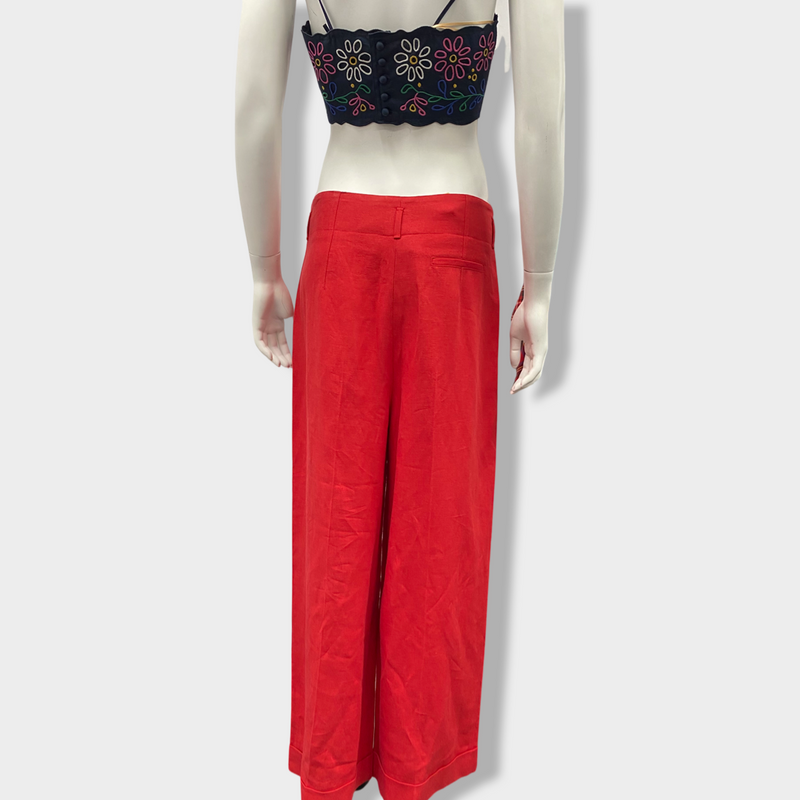 LORO PIANA red wide-legged trousers