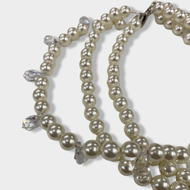 SIMONE ROCHA crystal and pearl layered necklace