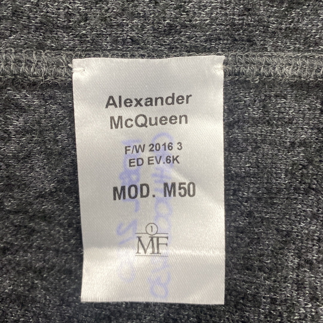 ALEXANDER MCQUEEN grey wool SIDE ZIP CHUNKY KNIT Jumper S For Sale