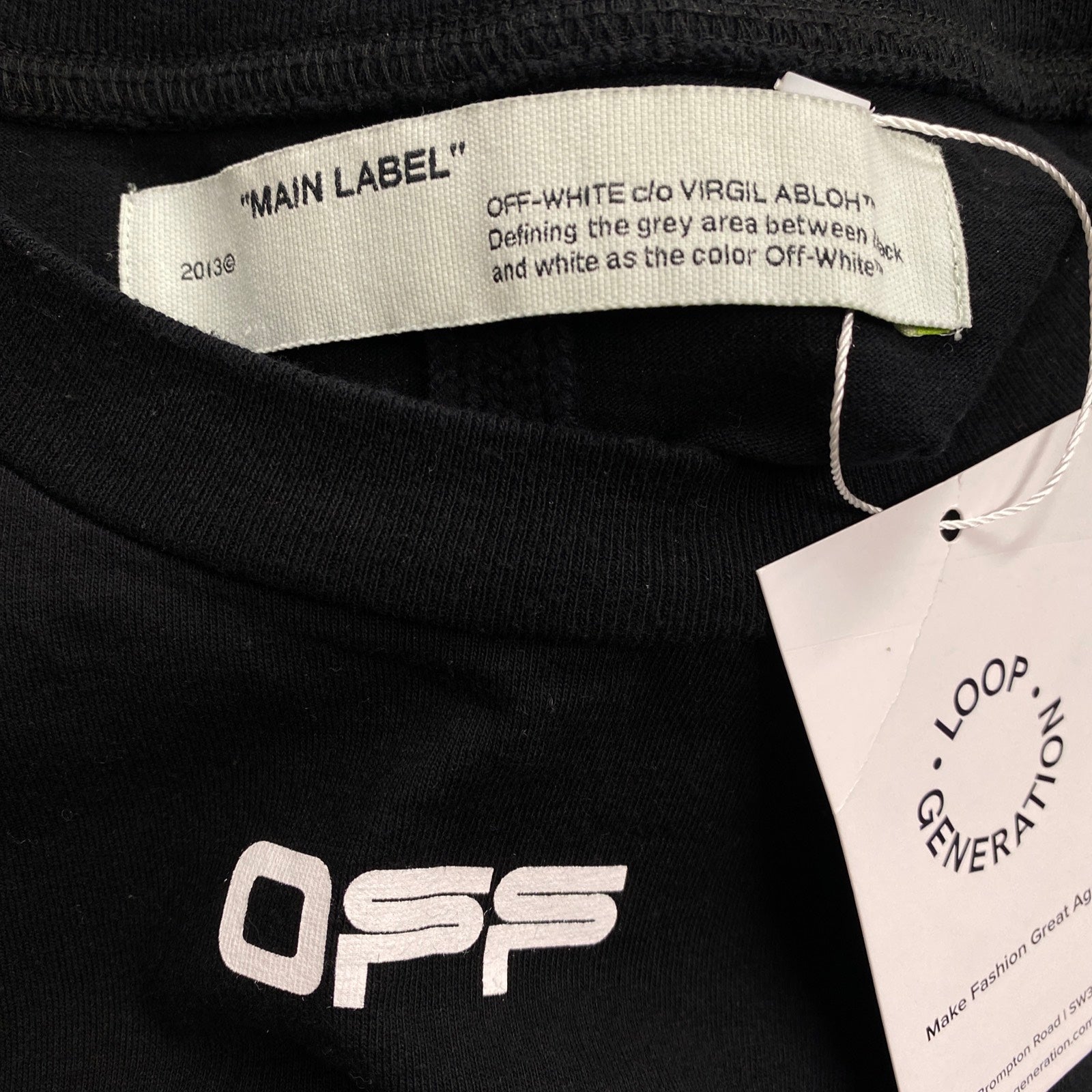 Off white main 2025 label t shirt