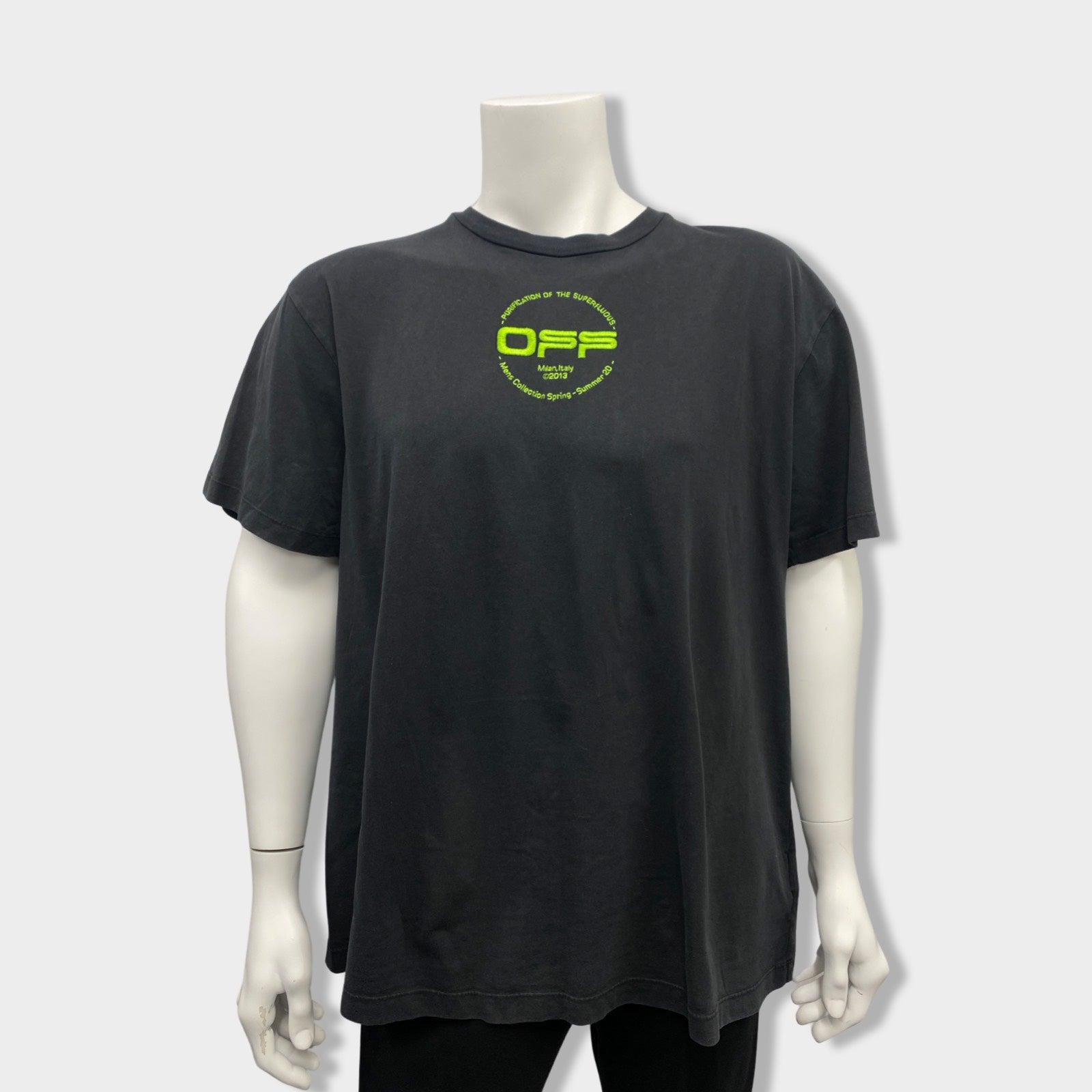 Neon green off white cheap shirt