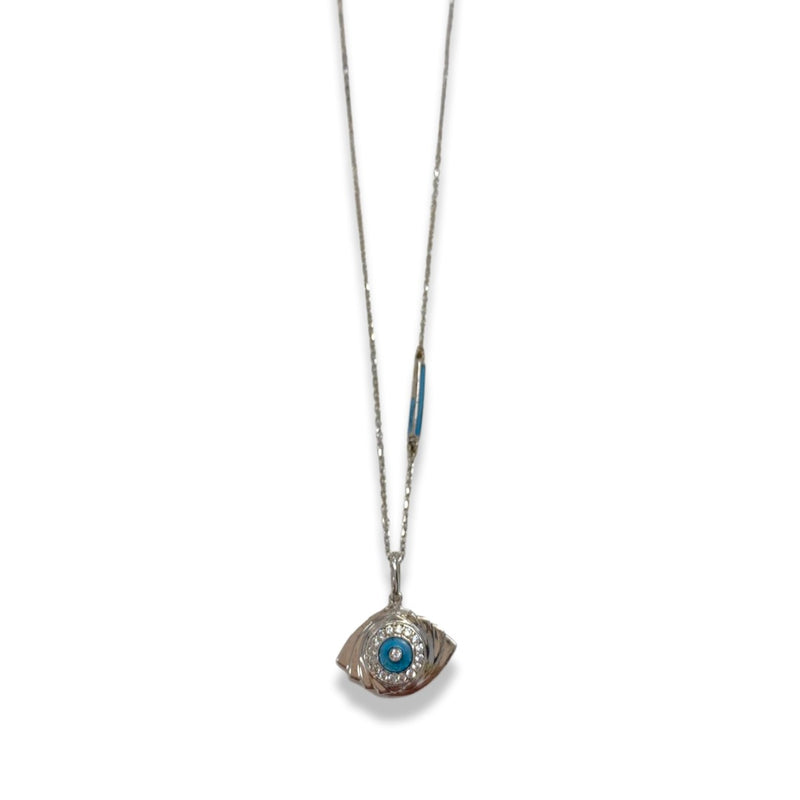 pre-owned MELIS GORAL evil eye silver necklace