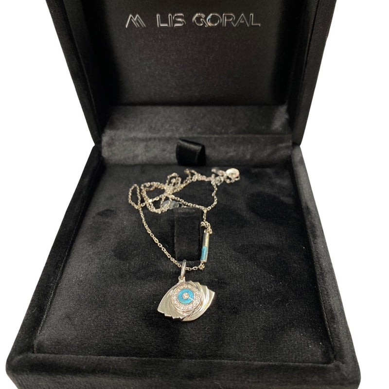 MELIS GORAL evil eye silver necklace