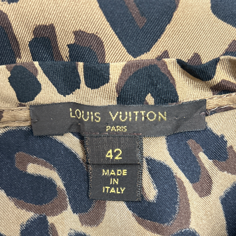 LOUIS VUITTON silk leopard print top