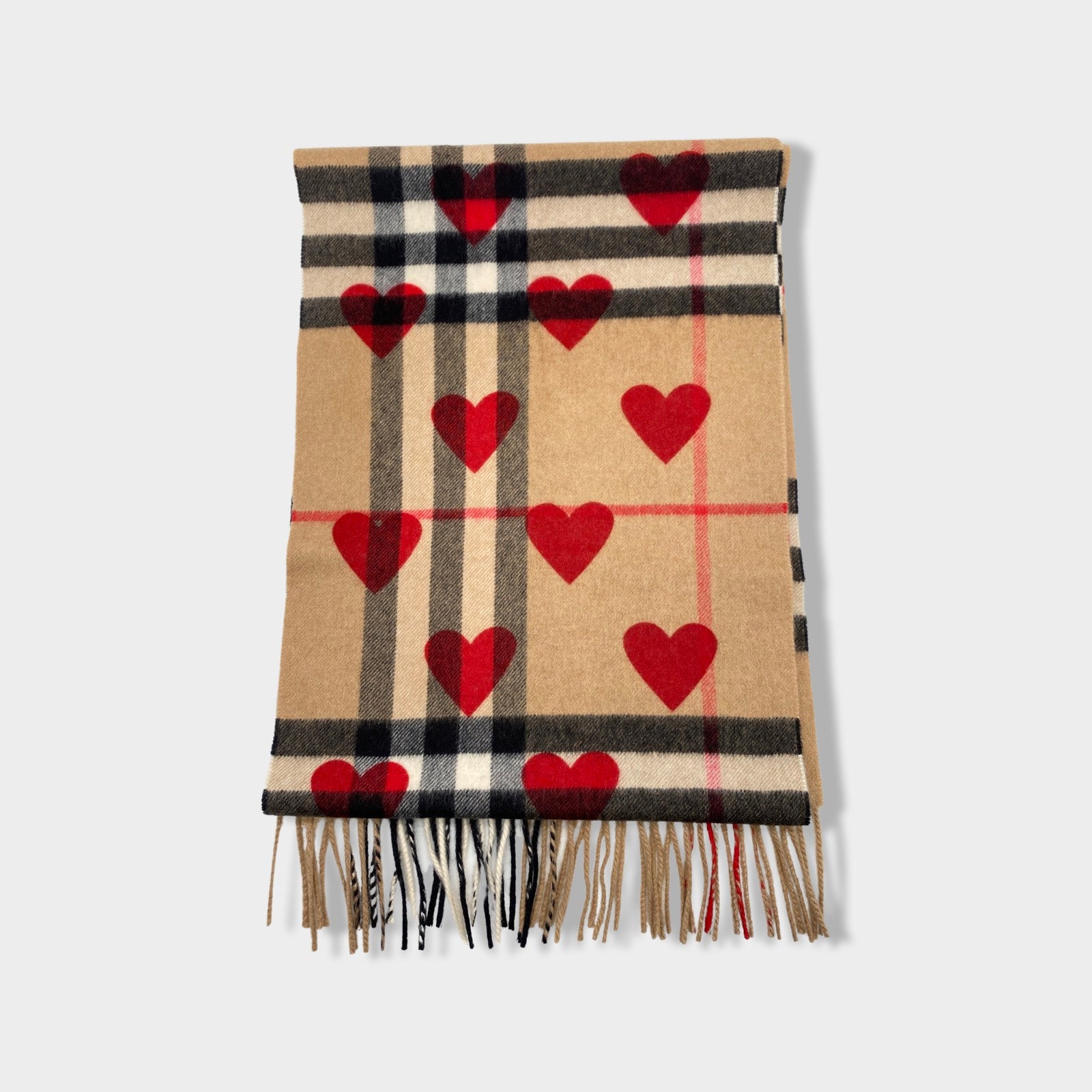 Burberry scarf 2025 with hearts