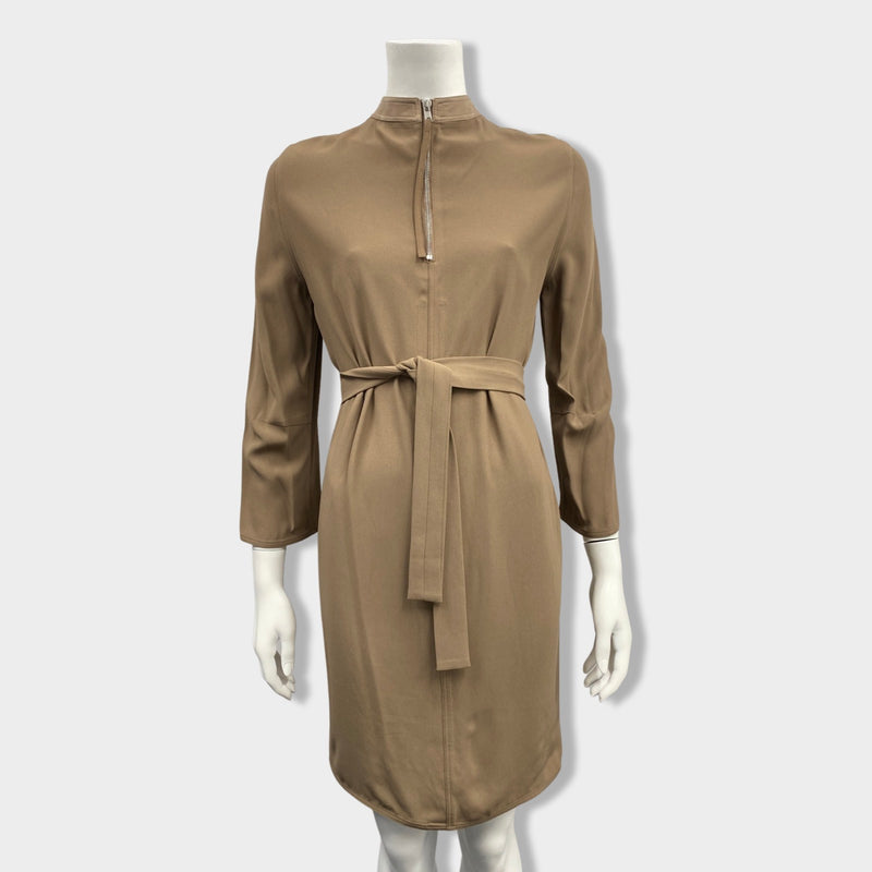 RICK OWENS beige belted viscose dress