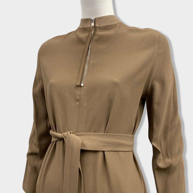 RICK OWENS beige belted viscose dress