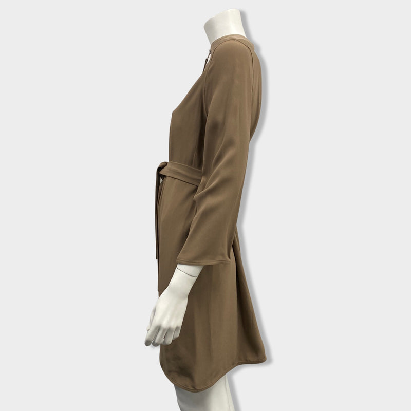 RICK OWENS beige belted viscose dress