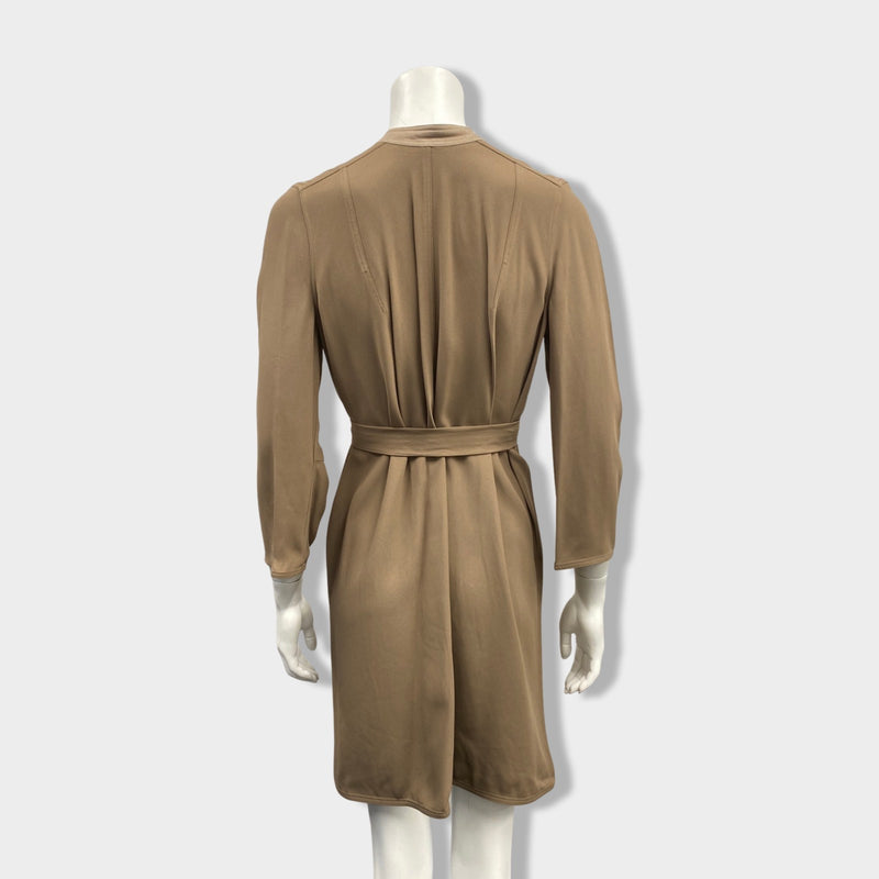 RICK OWENS beige belted viscose dress