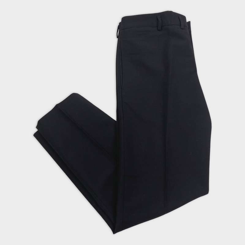 pre-worn SAINT LAURENT plain smart black trousers