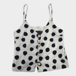 MOTHER OF PEARL polka-dot cami with pearl detailing