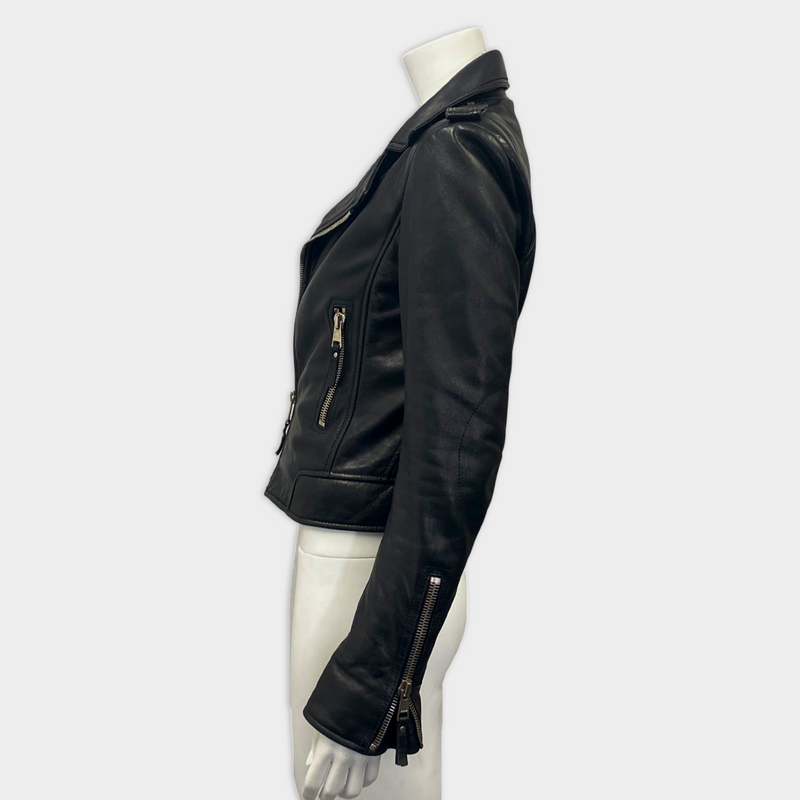 BALENCIAGA black lambskin jacket