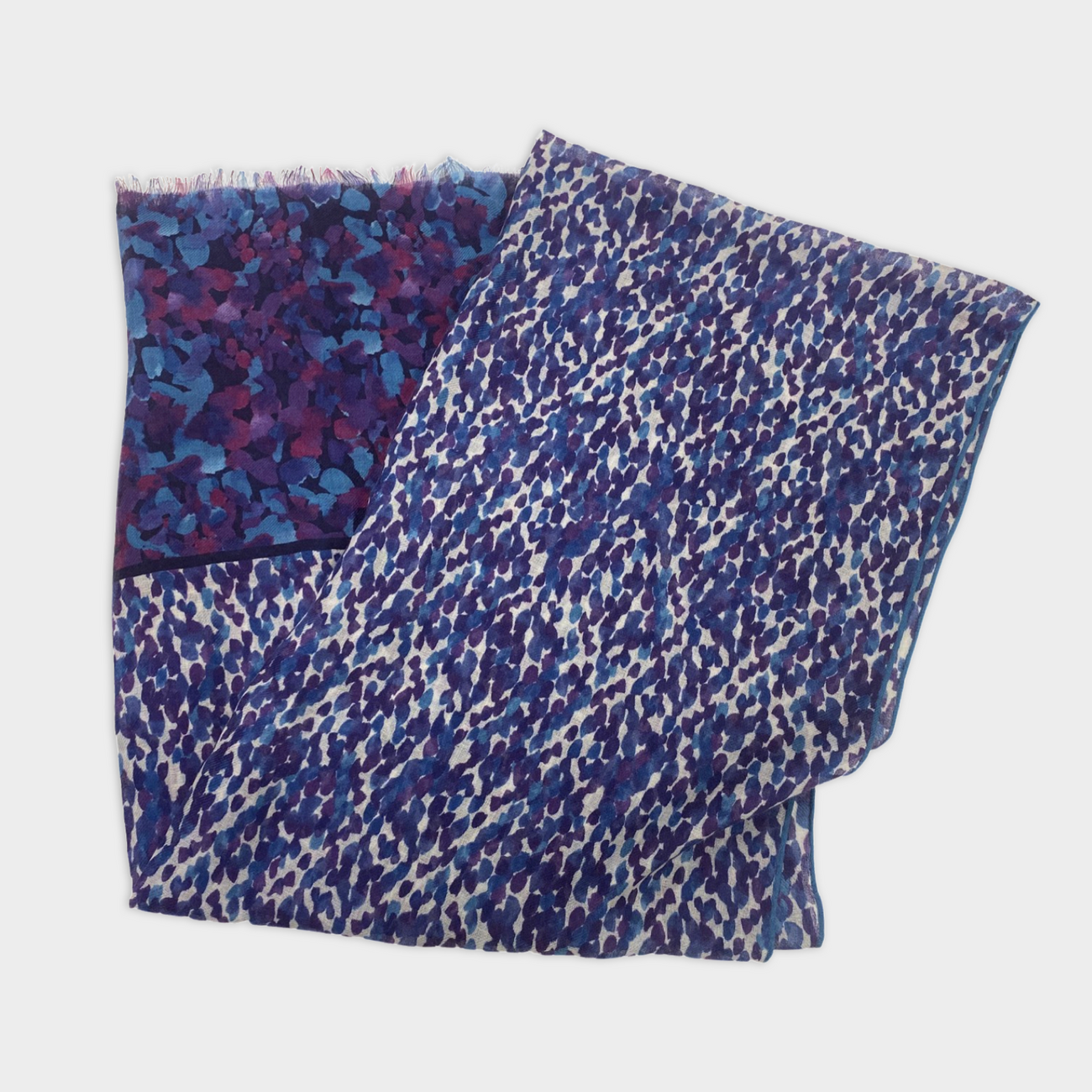 Loro Piana Women's Abstract Floral Print Purple Cashmere