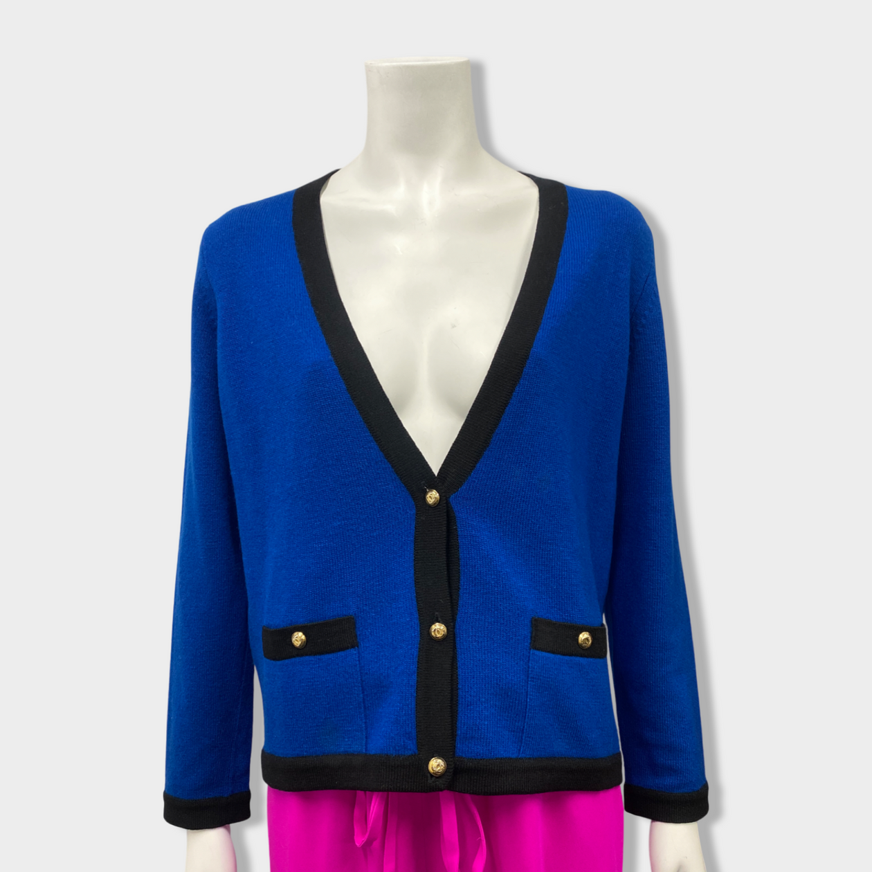 Chanel top cardigan blue