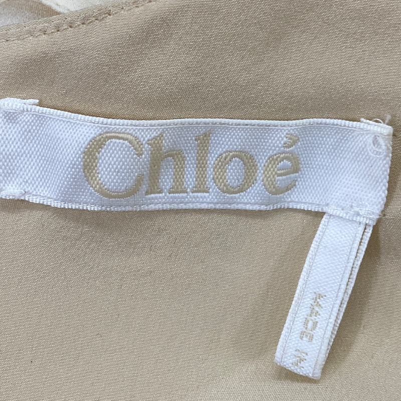 CHLOÉ ecru silk front pocket blouse