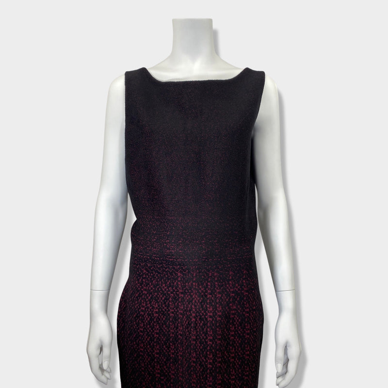 PRADA burgundy viscose mid-length dress