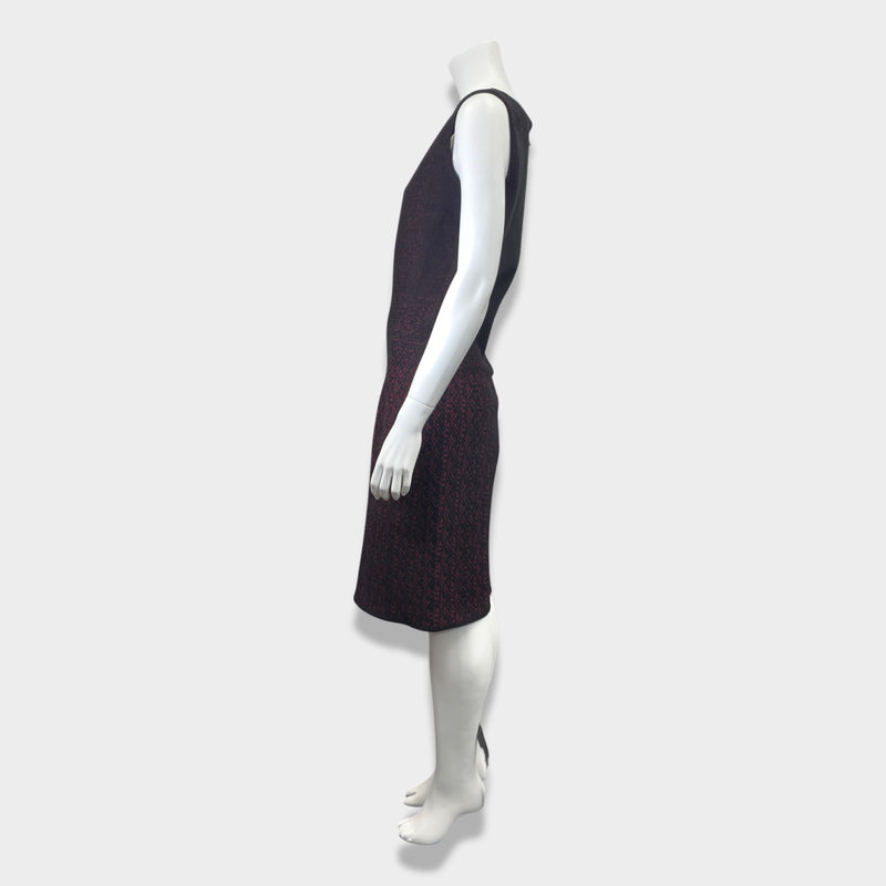 PRADA burgundy viscose mid-length dress